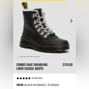 NWT Dr. Marten’s Combs Boots Unisex Size 6